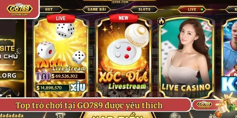 Danh sách top trò chơi tại GO789 được yêu thích 